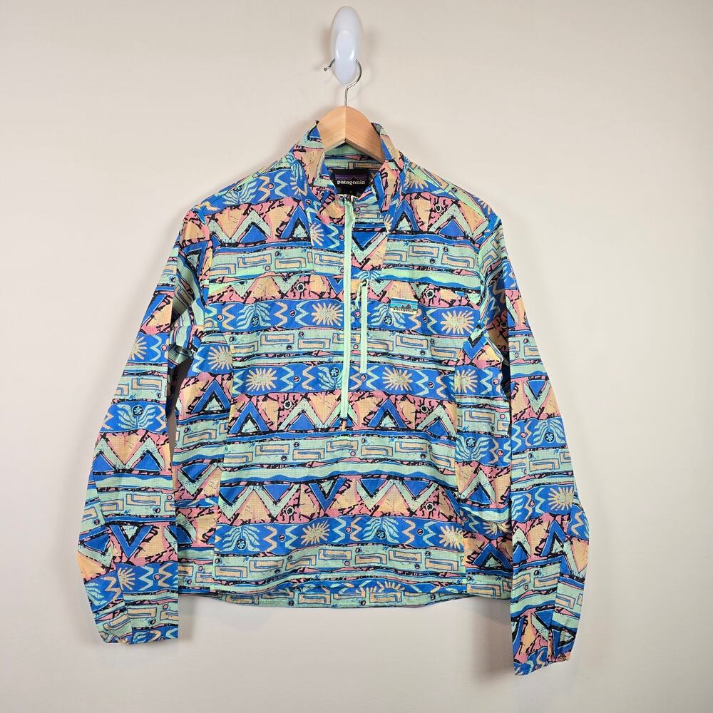 Patagonia Womens Size S Houdini Stash 1/2 Zip Pullover High Hopes Salamander
